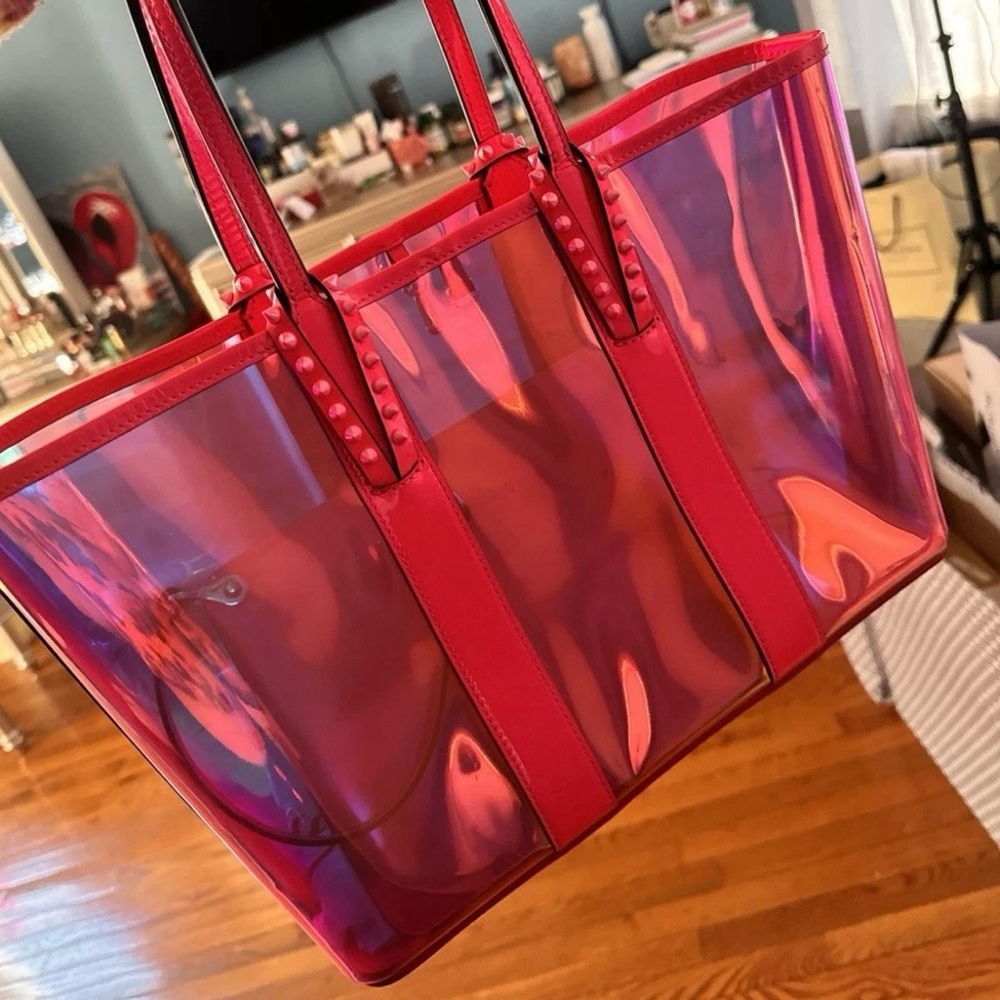 NWT Christian Louboutin PVC Spikes East West Cabata Tote Retails 1,500 - Picture 9 of 17